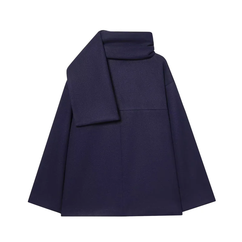 2026 neue Frühling Herbst Frauen Casual Schal Kragen Mäntel Mode Einreiher Taschen Lose Oberbekleidung Pendeln Straße Jacke