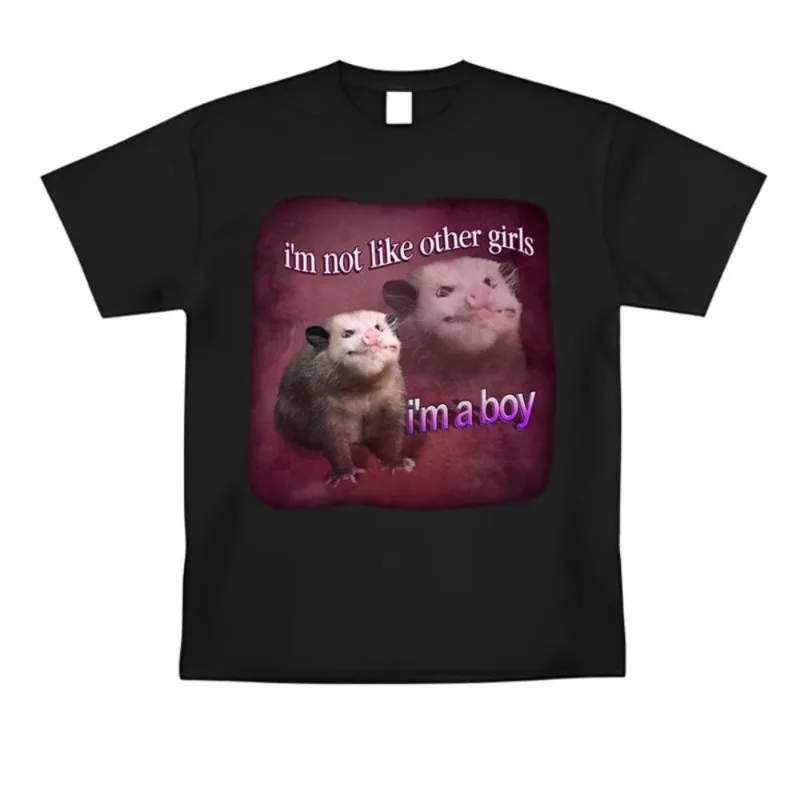 

Funny Possum Meme T-Shirt I’m Not Like Other Girls I’m A Boy Tee for Men Women Internet Humor Sarcastic Top S-3XL