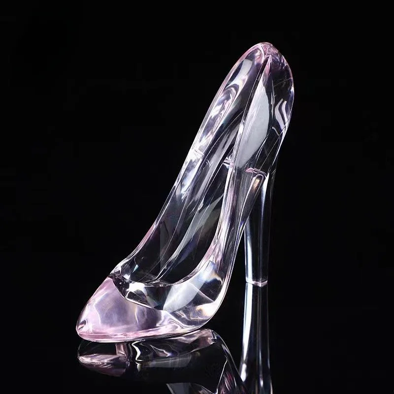 1pcs 2024 Tiktalk Cinderella Crystal Shoes Kids Birthday Gift Home Decor High-Heeled Wedding Figurines Miniatures Ornament