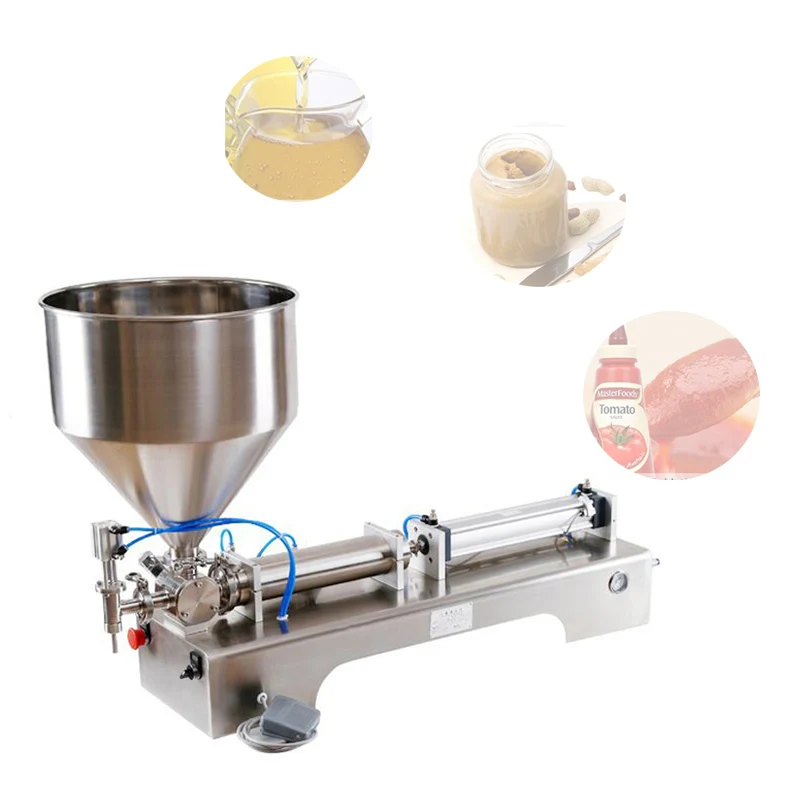 

Paste Filling Machine For Lotion Shampoo Cream Honey Sauce Peanut Butter Pneumatic Semi Auto Single Head Filler Machine