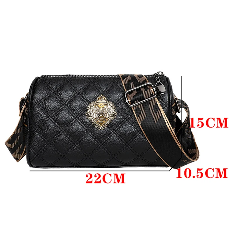 2024 Diamond Check Genuine Leather Women Small Pillow Handbags Female Cross Body Bags Famous Brand Designer Cowhide Boston Bag