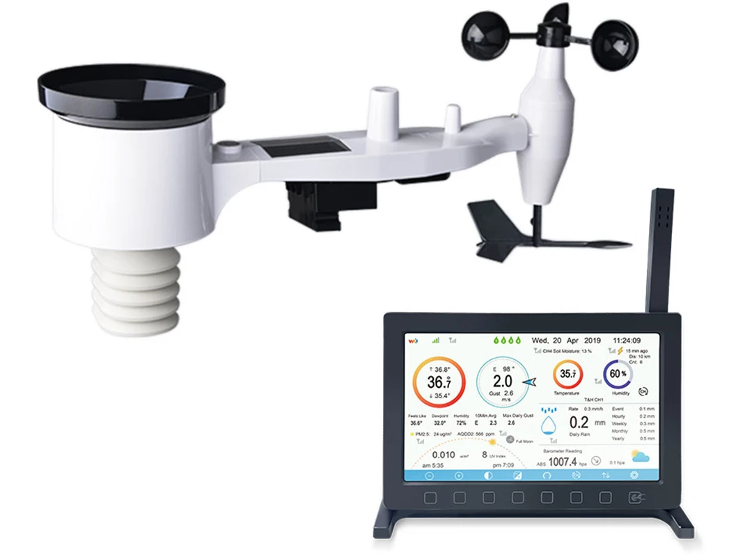 Misol HP2561 wireless weather station 433Mhz TFT color screen with 7 in 1 sensor array, wifi connection