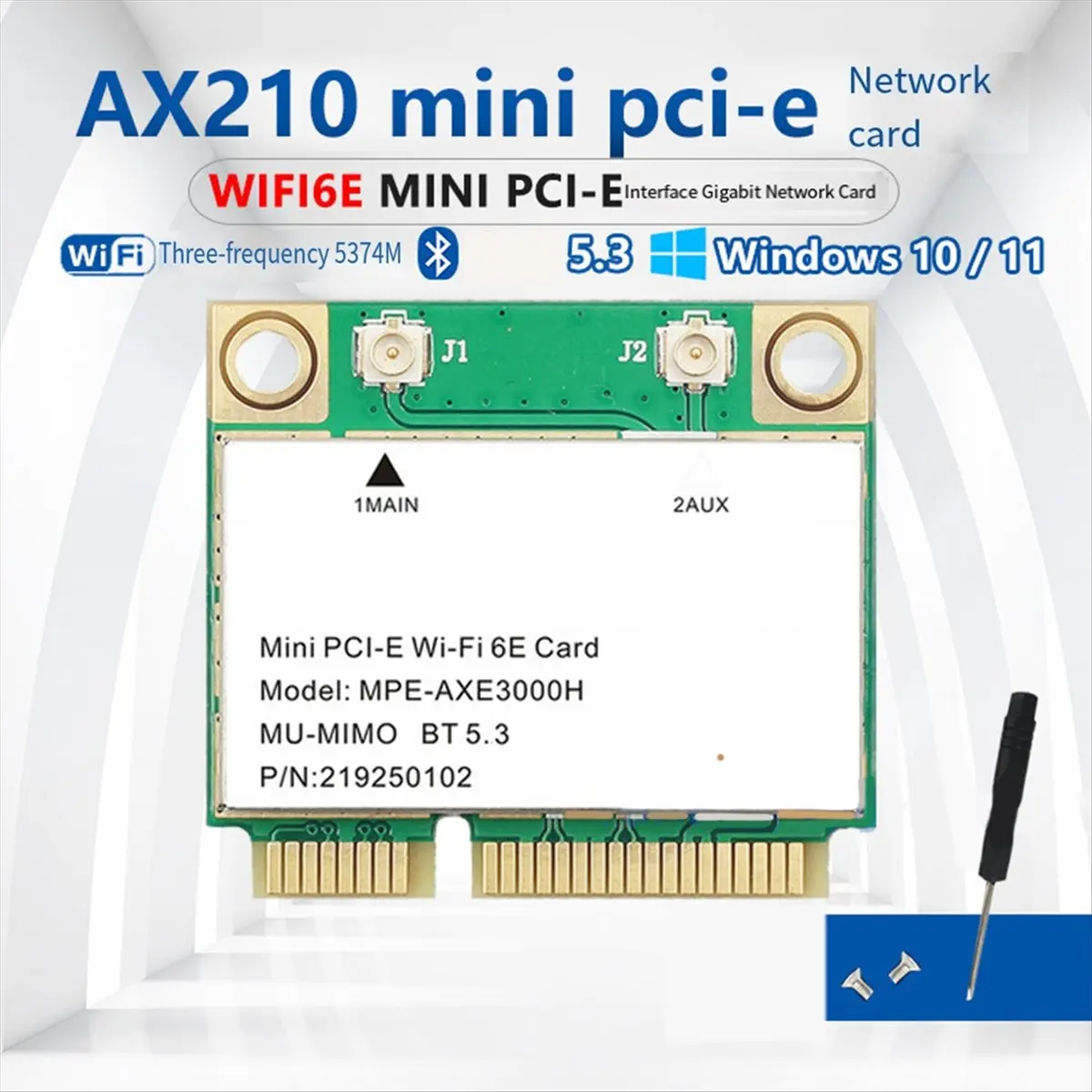 A10I WiFi 6E AX210HMW Mini PCI-E Wifi Network Card Bluetooth 5.3 for AX210 Card Wireless Wi-Fi Adapter for Desktop Laptop