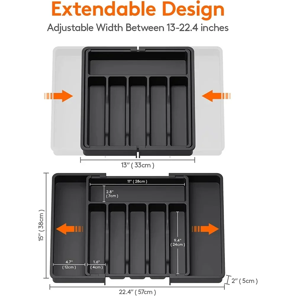 Kitchen Organize Holder Expandable drawer organizers Fork Spoon Divider kitchen  Cutlery Organizer Plastic Drawer