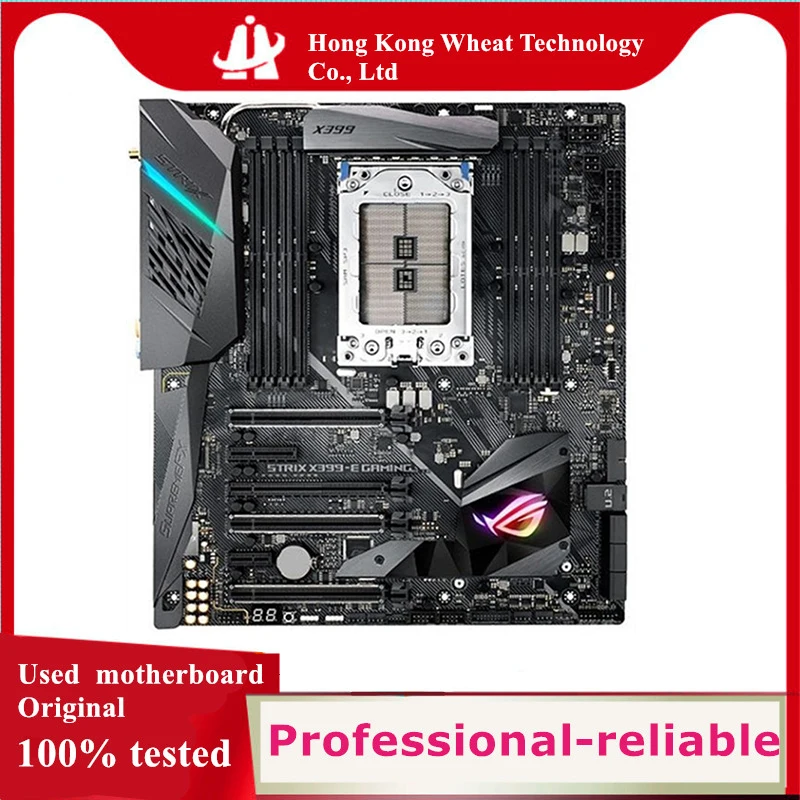 For AMD ROG STRIX X399-E GAMING motherboard Used original Socket TR4 X399 DDR4 128GB M.2 NVME USB3.0 SATA3 Desktop Mainboard