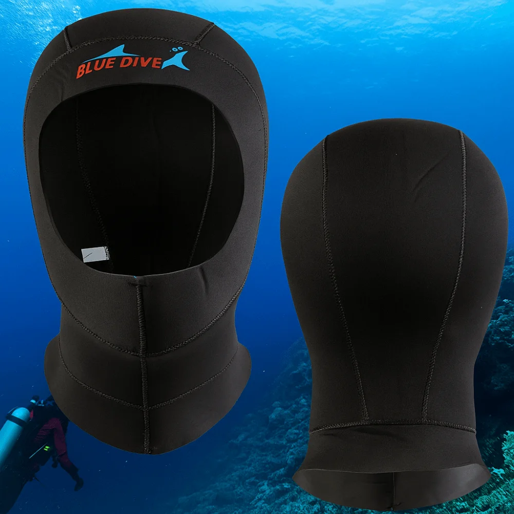 

Chloroprene Rubber Diving Headsets Sun Protect Hooded Snorkeling Hats Thicken Design Warm Diving Swimming Hats Deep Dive