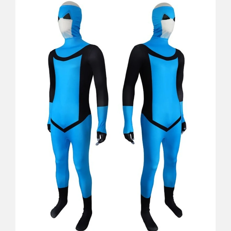 Halloween Invincible Cosplay Costume Zentai Bodysuit Mark Grayson Jumpsuit Atom Eve OmniMan Omni Man Suit Cape Adult Kids view 6