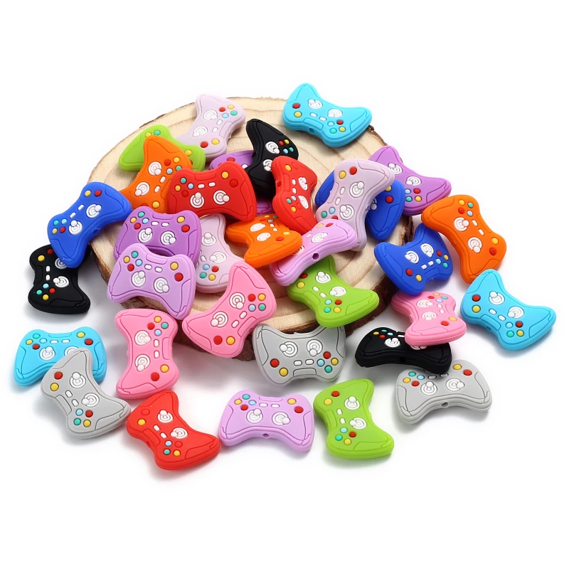 10Pcs Catoon Silicone Beads Game Controller Shape Silicone Beads For Jewelry Making DIY Pacifier Chain Necklace Accessories