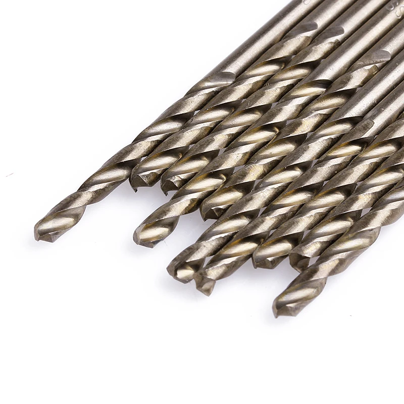 A2UD HSS Coated 10pcs Twist Drill Bits High Speed Steel Drill Bits, for Drilling Holes Hard Plastic Nonferrous Metal