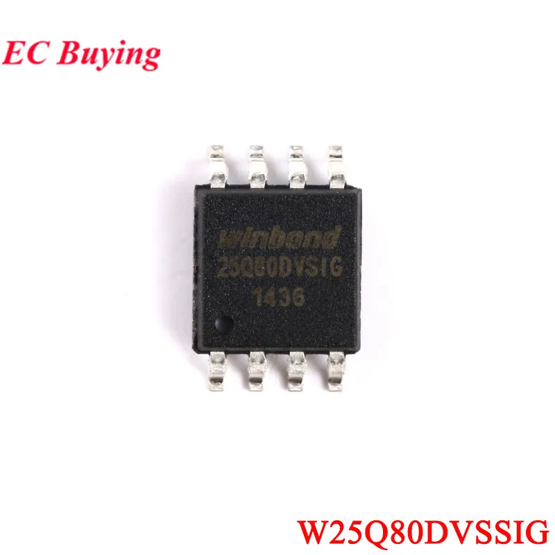 10Pcs/1pc W25Q80DVSSIG 25Q80DVSIG W25Q80DVSIG 25Q80DVSSIG SOIC-8 8Mbit Flash SPI Memory Chip IC