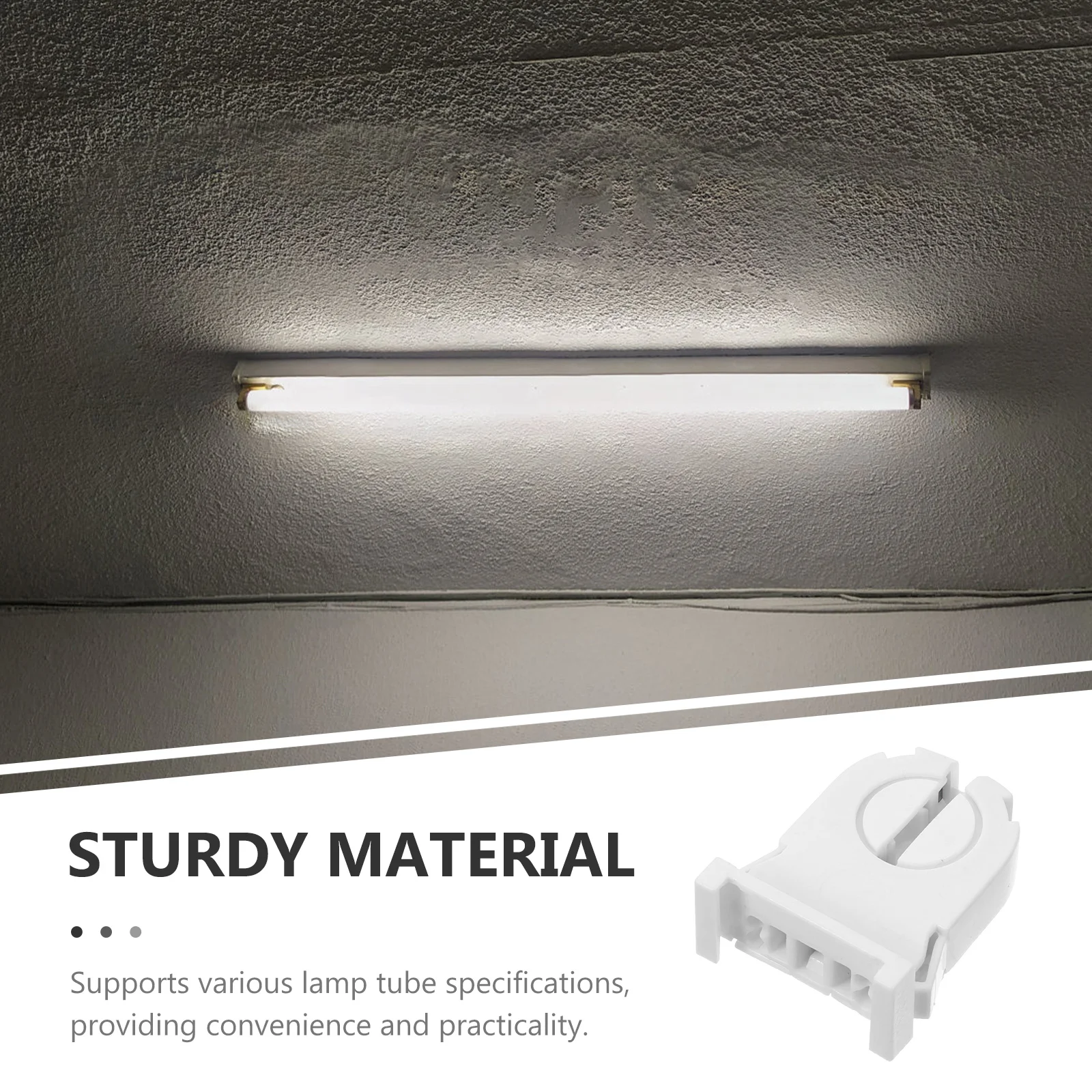 

20pcs Lamp Holder Light Tube Clips For Led Fluorescent Tube Mounting Brackets Clamp Tools Socket Replacement Support Lighting