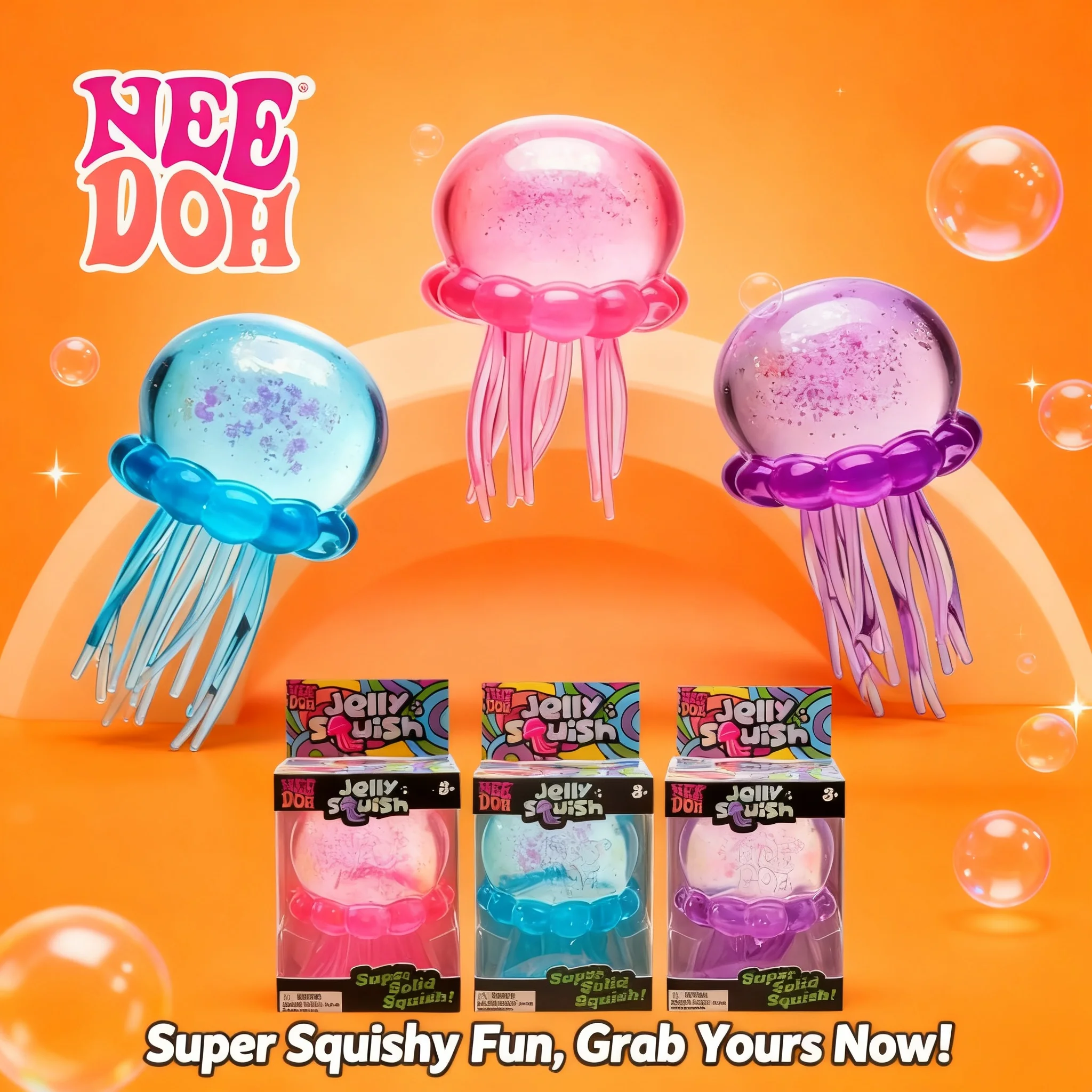 Schylling NeeDoh Fuzz Ball Foca de Gelatina Squishy Caixa Surpresa Brinquedo Macio para Apertar Alívio do Estresse Presente Sensorial Mais Vendido para Ansiedade