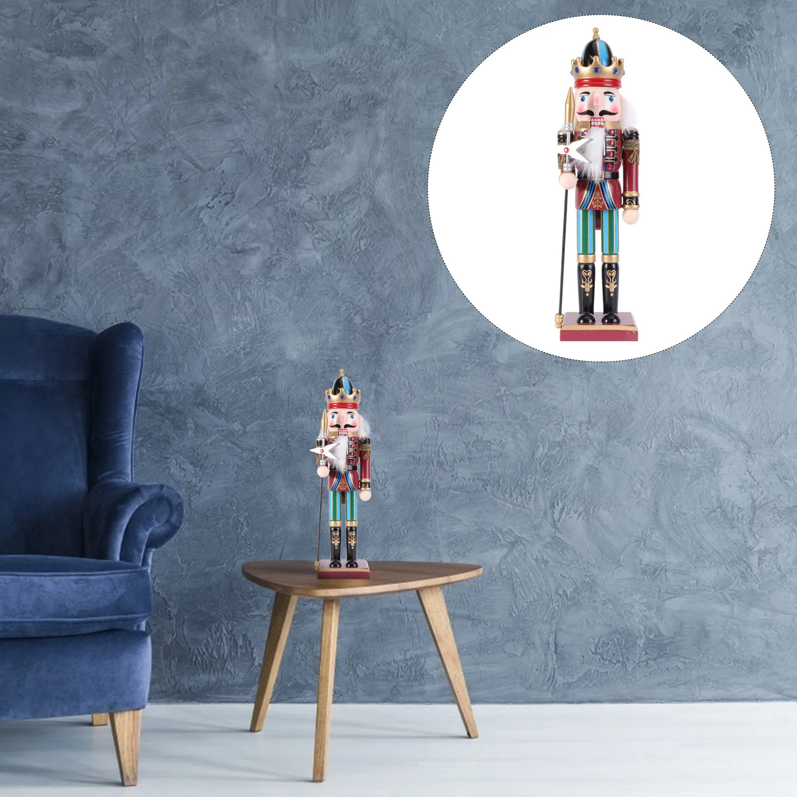 

Wooden Nutcracker Decor Handcrafted Soldier Shape Eco-Friendly Desktop Ornament For Home Christmas Gift Kids Craft