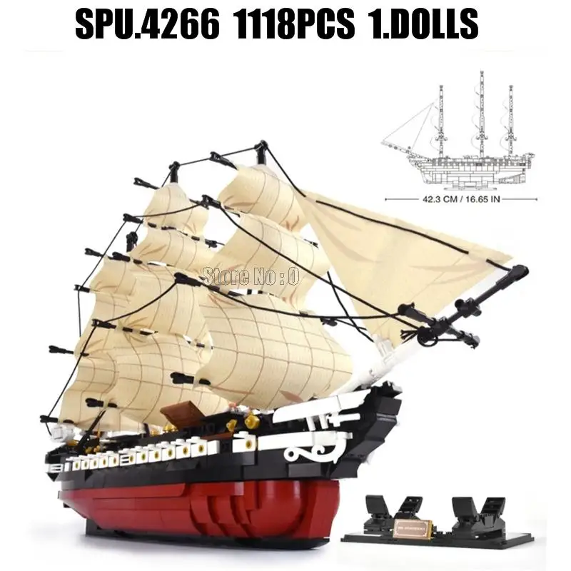 0836 1118pcs Uss. Constitution Sailing Boat Frigate Ship 1 Dolls Building Blocks Toy