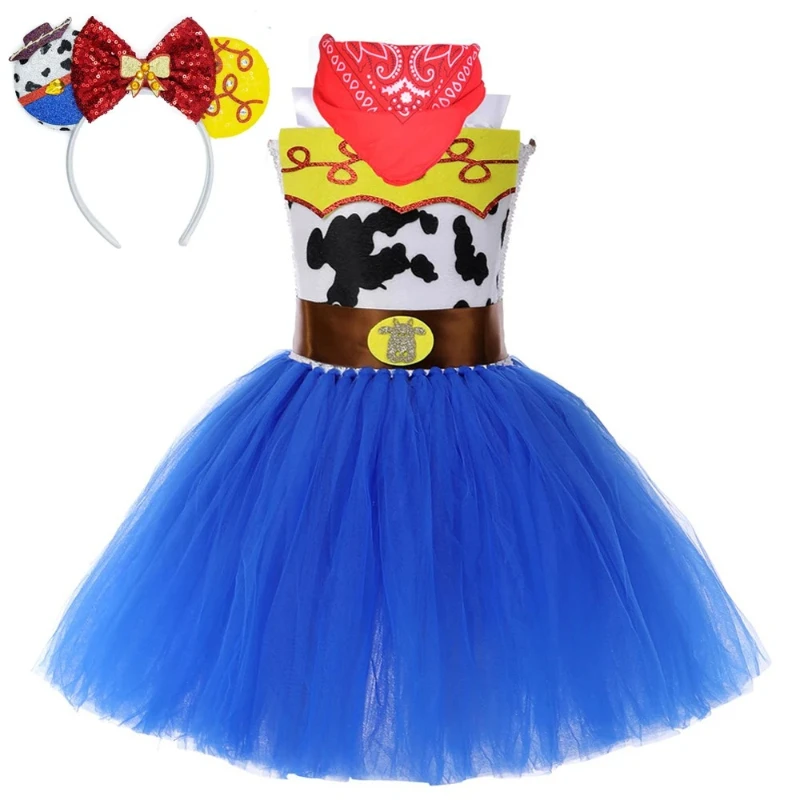 

Toy Jessie Costumes for Girls Birthday Party Clothes Kids Girl Christmas Halloween Fancy Lined Dresses Woody Cowgirl Tutu Outfit