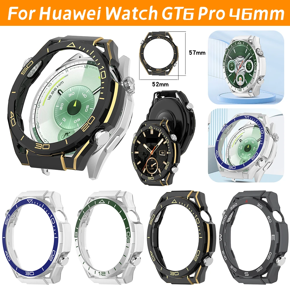 Bumper Case Cover Hollow Out Watch Frame Bumper Hollow Out Watch Frame Bumper for Huawei Watch GT6 Pro 46mm Accessories