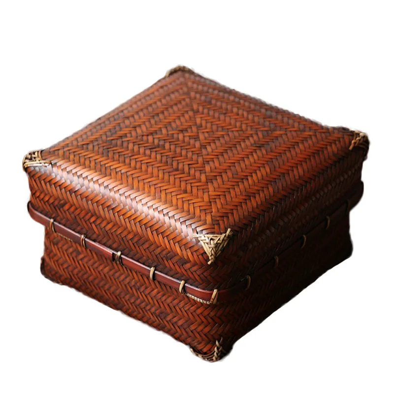 Tea set storage box Hand-woven Japanese-style portable carrying box sorting teacup storage Kung Fu tea set Tea matching
