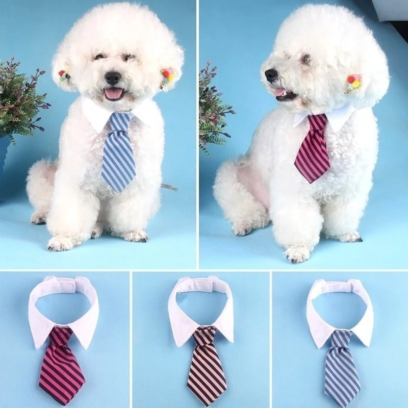 Pet Dog Tie Stripe Manufacturer Sells Collars Necklaces Scarves Fake Necklaces Water Towels and Bows