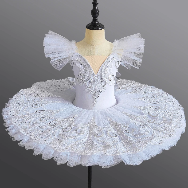 Classic Professional Ballet Tutu Kids White Swan Lake Ballerina Party Dance Costume Ballet Dress Princess Birthday Costumes
