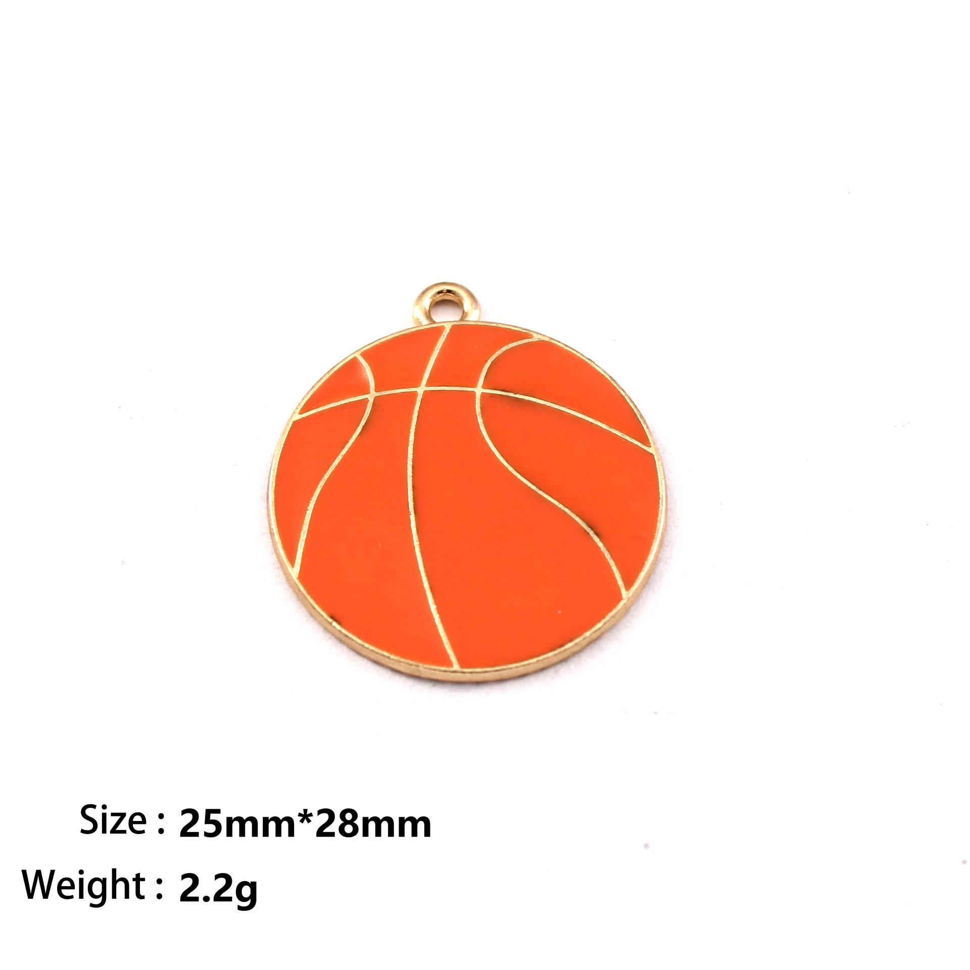 10PCS Alloy Oil Drip Feeder Tootsies Basketball Charms Pendant For Earrings Necklaces Jewelry Making Accessories