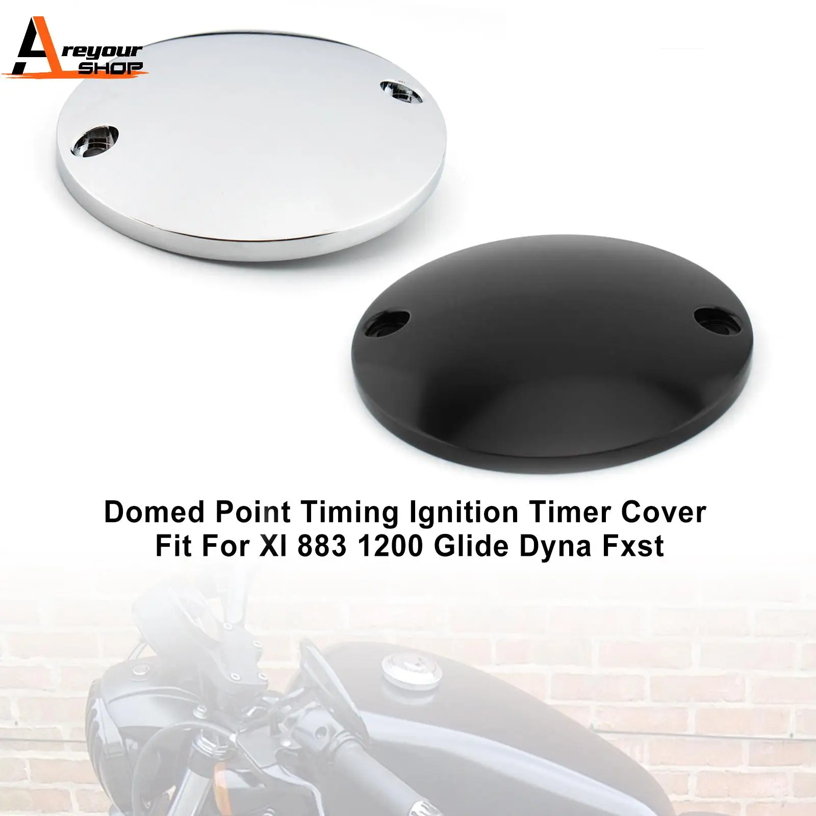 

Крышка таймера зажигания Areyourshop выпуклой для Xl 883 1200 Glide Dyna Fxst Flh Chrome