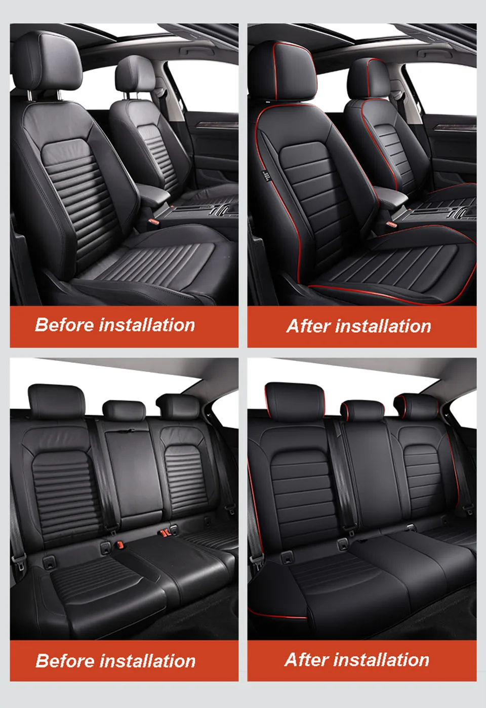 VWパサートb8 2017 2018 2019用レザーカーシートカバー,完全にセット