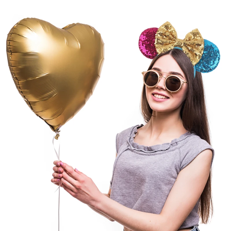 Trendiges Glitzer-Mausohren-Stirnband mit Pailletten, 12,7 cm Schleife, Boutique-Haarband mit Perlen, Krone, Mädchen, Festival, Party, Haarschmuck – Detail 6