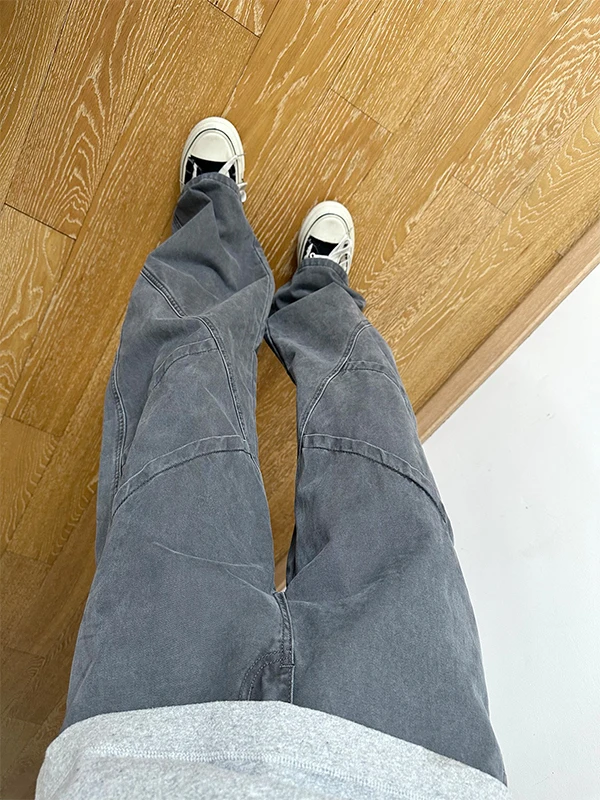 

Мужские рабочие брюки в стиле ретро с глубокими глазами, летние тонкие прямые широкие брюки Cleanfit, модный бренд, повседневные брюки премиум-класса...