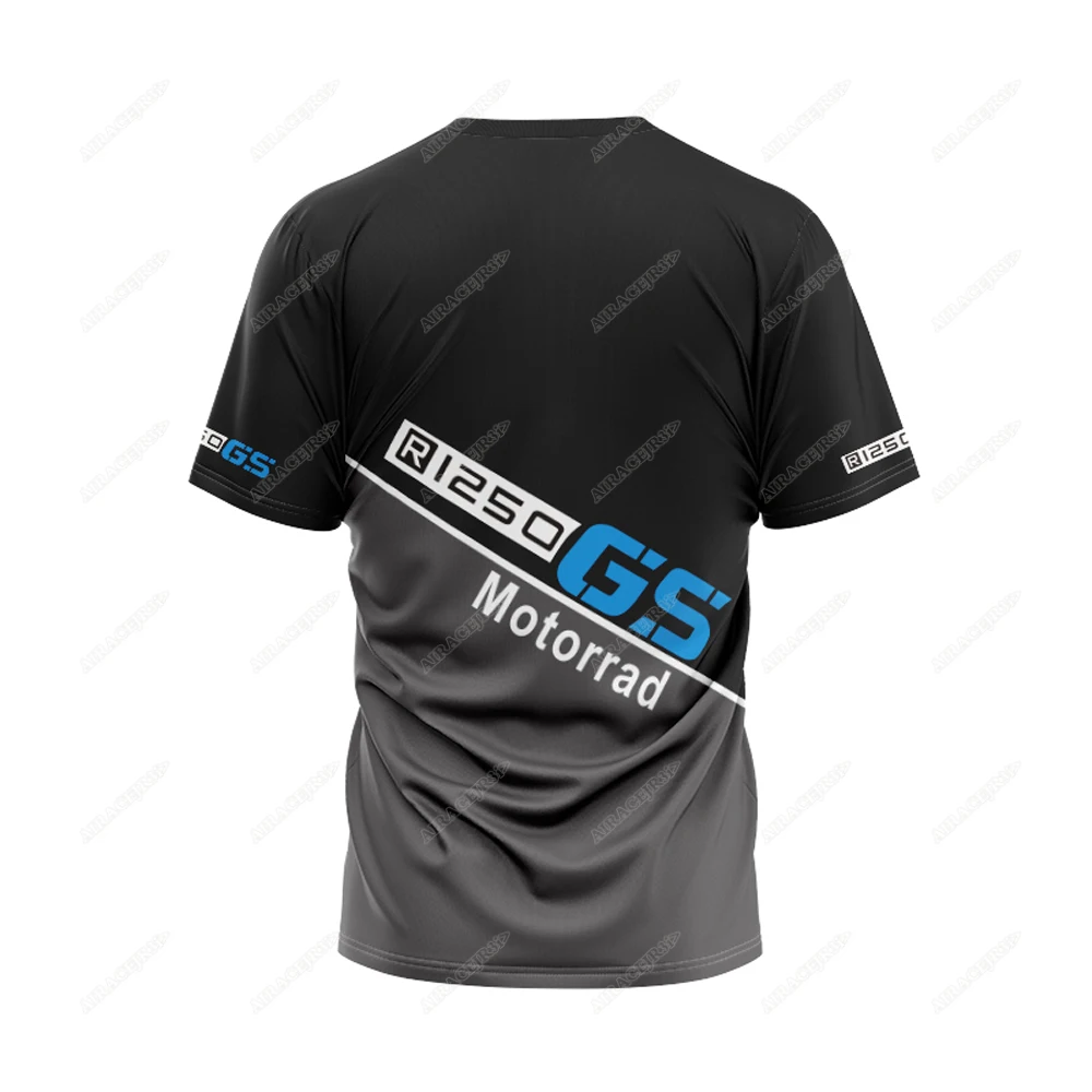 For BMW R1250 GS Motorrad ADVENTURE Sports Racing Motorcycle Motos Riding Motocross Summer Quick Dry T-shirt Men's Black Grey