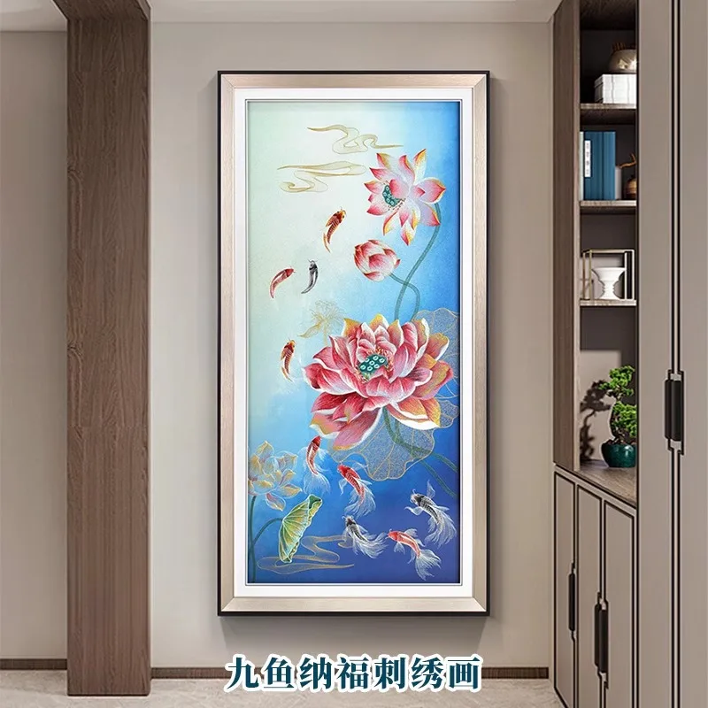 Entrance Decorative Painting Intangible Cultural Heritage Embroidery High-end Hanging Painting Suzhou Embroidery Living Room Cor