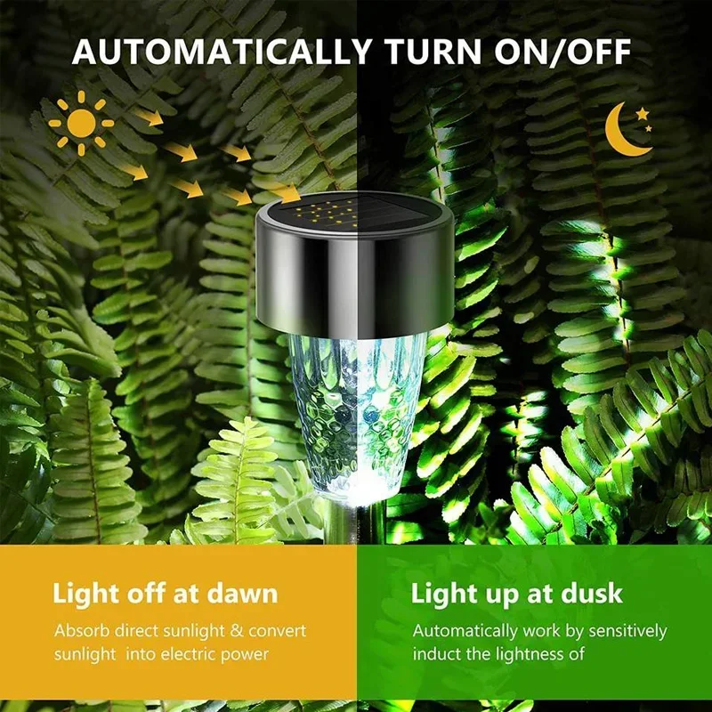 1/12pcsSolar Garden Light Outdoor Solar Powered Lamp Lanter Waterproof Landscape Lighting For Pathway Patio Yard Lawn Decoration