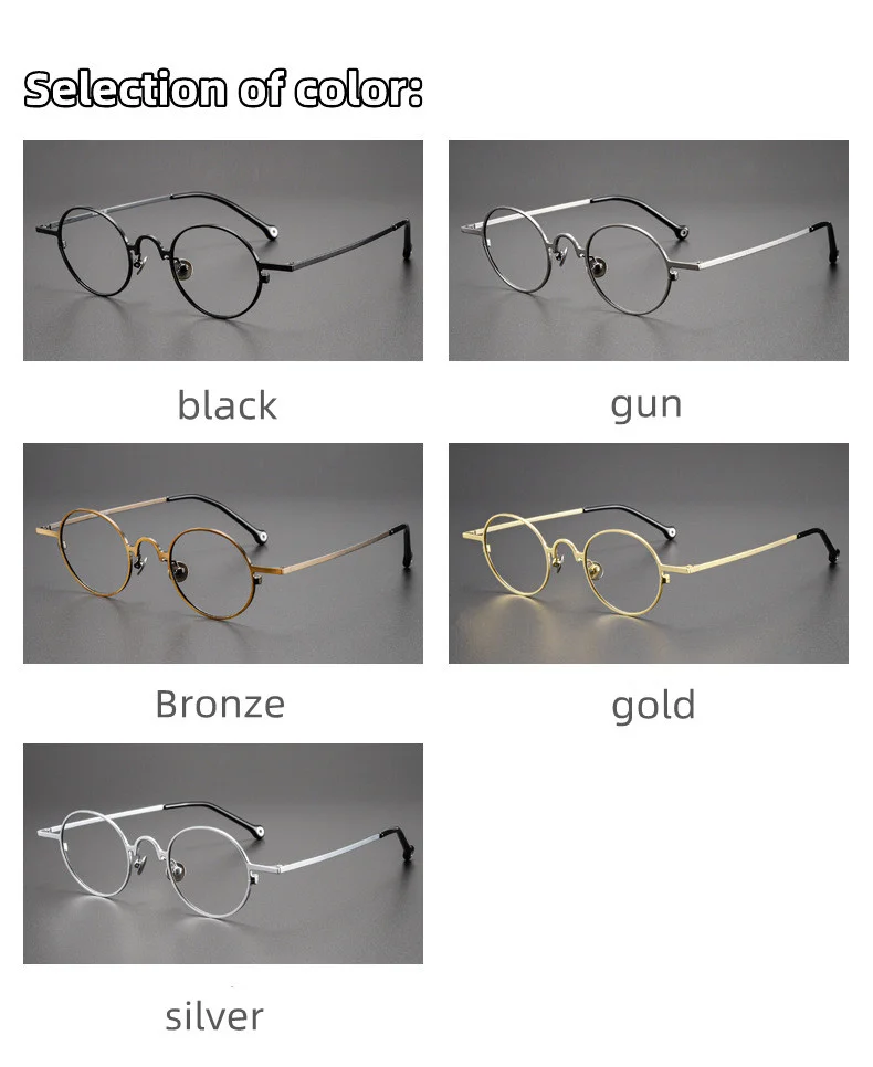 2022 Ultraleicht Retro Kleine Runde Rahmen Reinem Titan Gläser Marke Design Photochrome Anti-Blau Licht Lesebrille Für Männer – Detail 11
