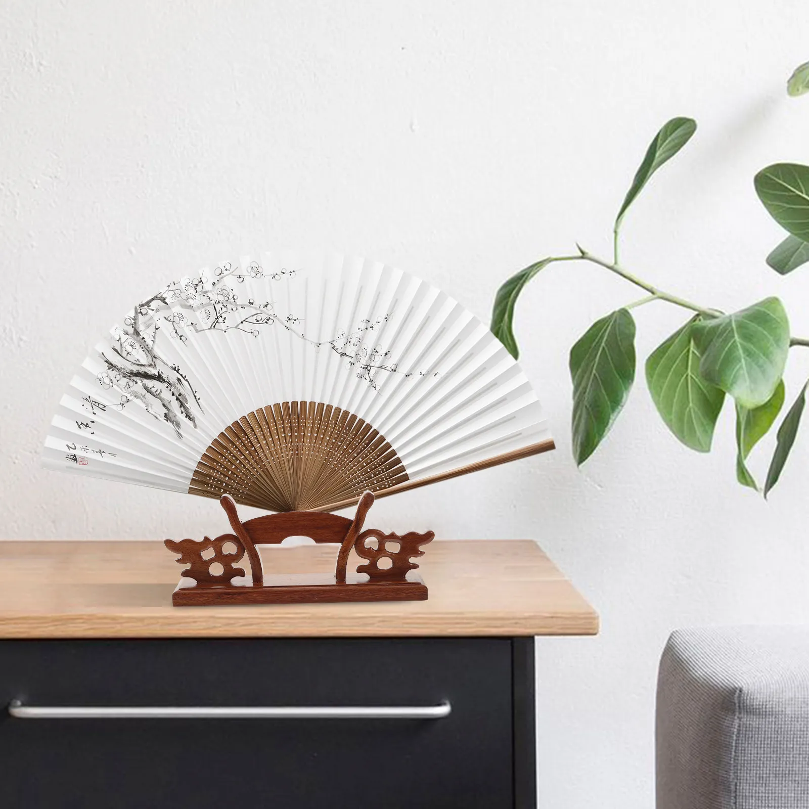 Premium Solid Wood Fan Holder Circular Display Stand for Traditional Folding Fans Ideal for Home Decor Office Gallery Bookstore