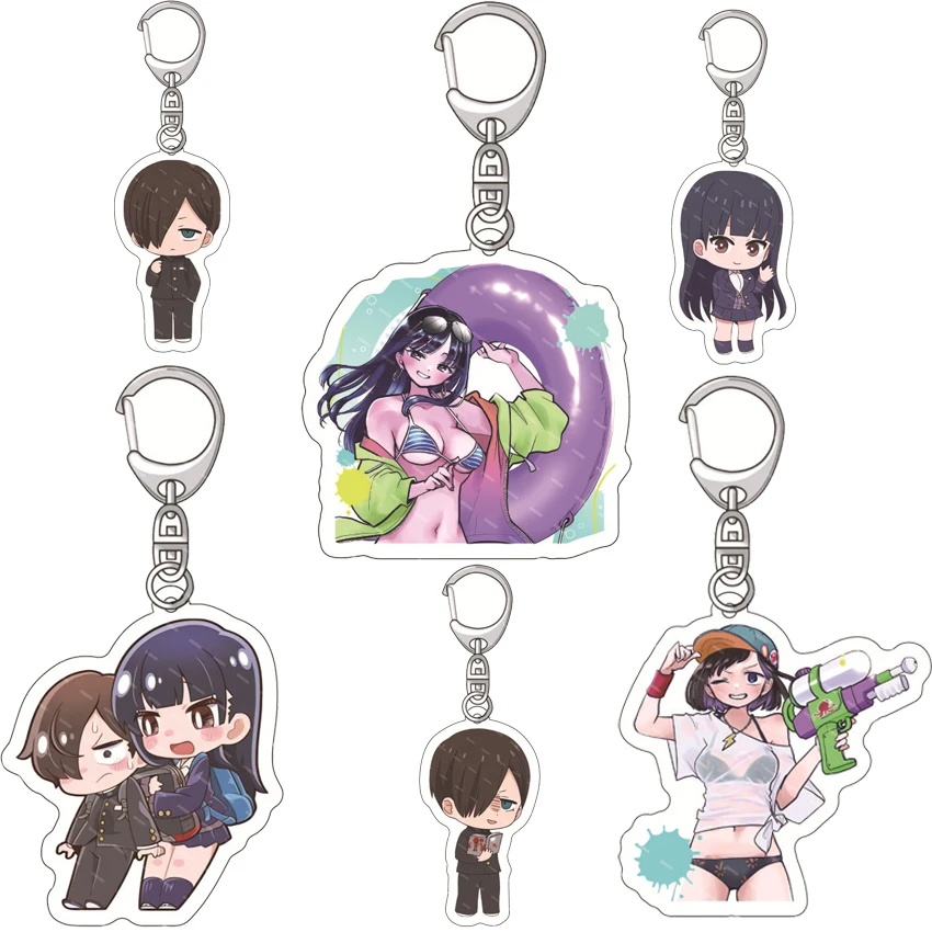 55MM Anime Los Peligros en Mi Corazón ‌ Llavero de Acrílico Ichikawa Kyōtarō Yamada Anna Chihiro Kobayashi ‌ Regalos con Colgantes de Figuras