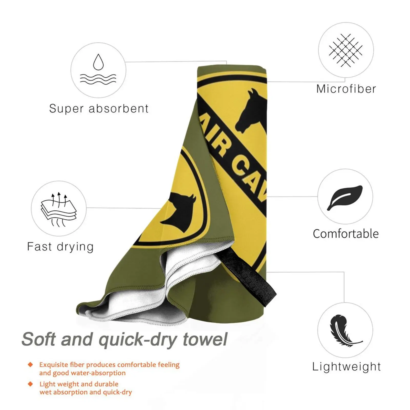 1st Cavalry Division / The First Team Custom Towel Bath Towel 1st Cavalry Division The First Team Army