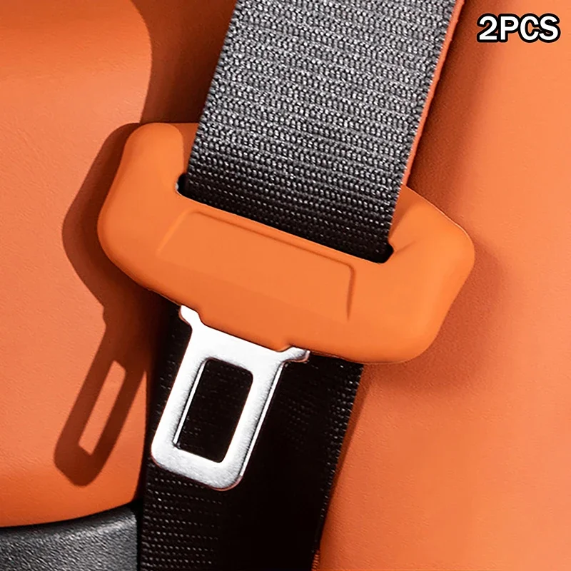 2Pcs Seat Belt Buckle Cover Anti-Scratch Rubber Car Seat Buckle Protector Clip Protection Cover Universal For SUV Sedan