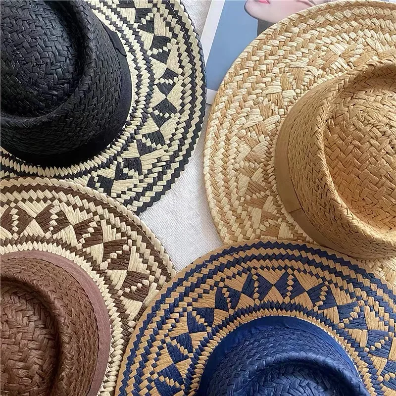 Vintage Mode Sommer Boho Stil Casual handgemachte breite Krempe Sonnenhut für Frauen und Männer Caps Urlaub Strand Sonnenhut Designer Hüte – Detail 8