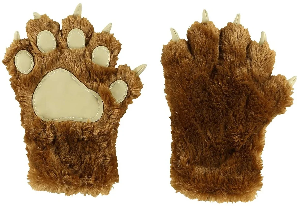 Realistic Furry Paw Gloves Adult Halloween & Christmas & Big Event Cosplay Costumes