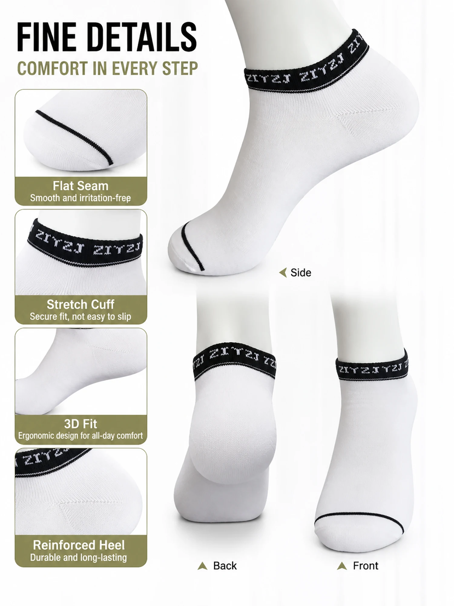 5켤레 남성용 컬러 블록 발목 양말 통기성 좋은 코튼 - Ankle Sock Low Cut 리뷰 및 가격