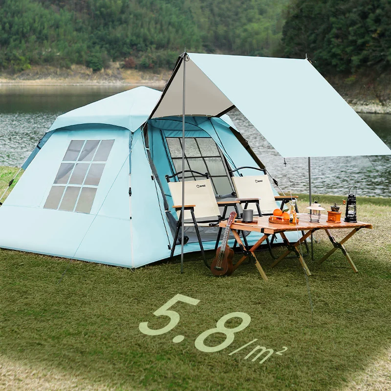 3-5 Person Automatic Rainproof Windproof One Hall 1 Bedroom Family Party Beach Fishing Camping Tent Sun Shelter