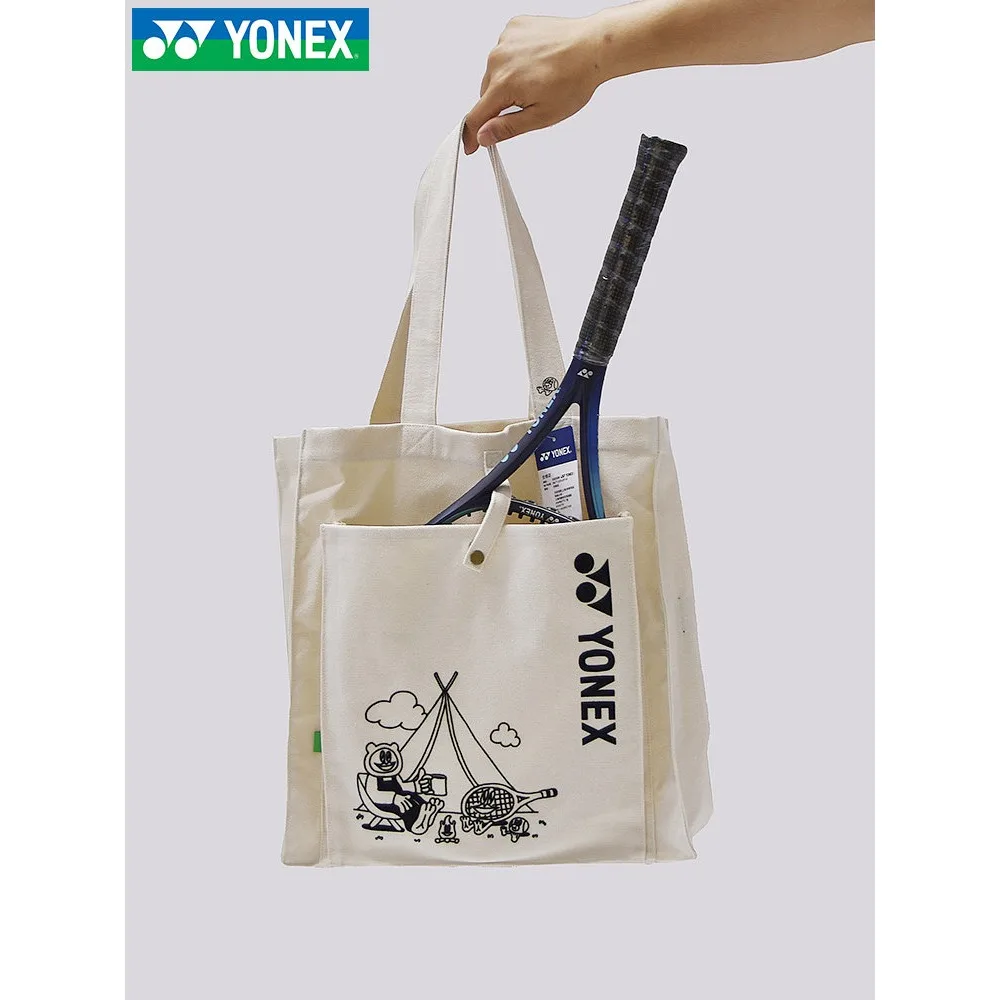 YONEX BA-370CR Series Badminton Single Shoulder Canvas Handbag Casual Portable Sports Storage Bagsuitable for Daily Training Use