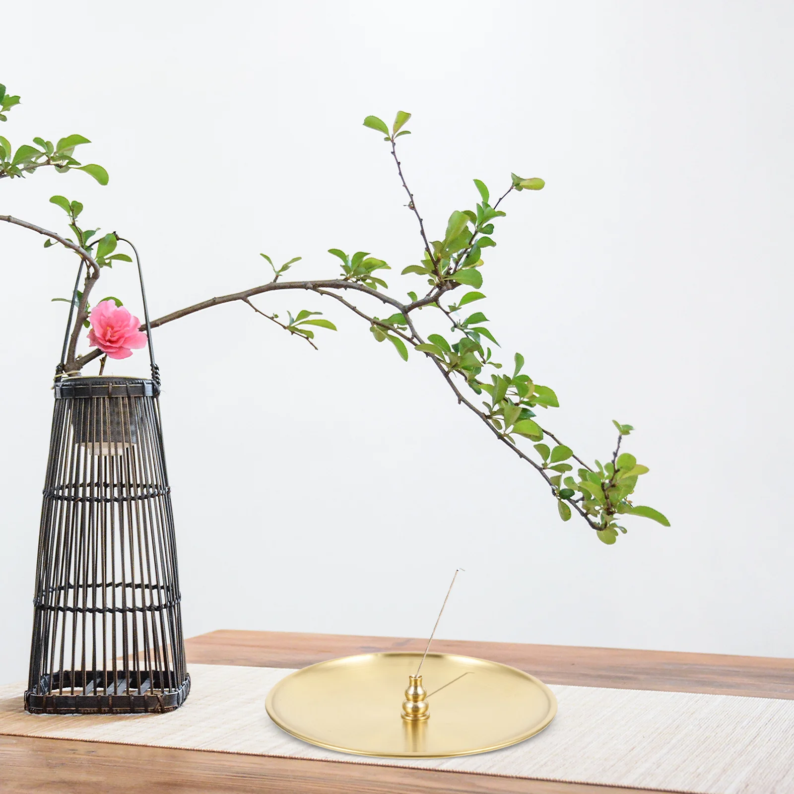 

1 set Retro Incense Holder Brass Stick Incense Stand Compact Desktop Decor For Home Office Aroma Burner Table Decoration