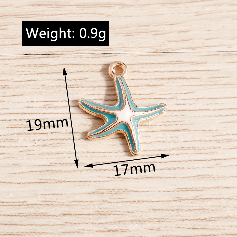 10pcs 17x19mm Cute Enamel Starfish Charms Pendants for Jewelry Making Earrings Necklace Handmade Bracelet DIY Crafts Accessories