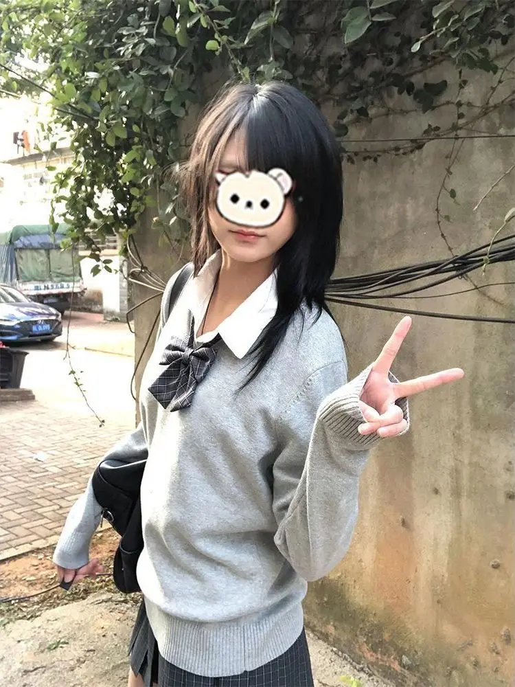 

Женский трикотаж Long Sve V-Ne, верхняя одежда, школьная одежда, осень-зима, новинка JK orm, одежда, модный свитер 2025 г.