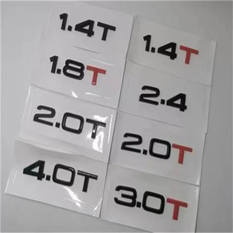 

1pcs Applicable to A3a4la5a6a7a8 tailgate displacement 1.8T 2.0T 4.0T3.0T2.4 sticker Black Silver sticker retrofit