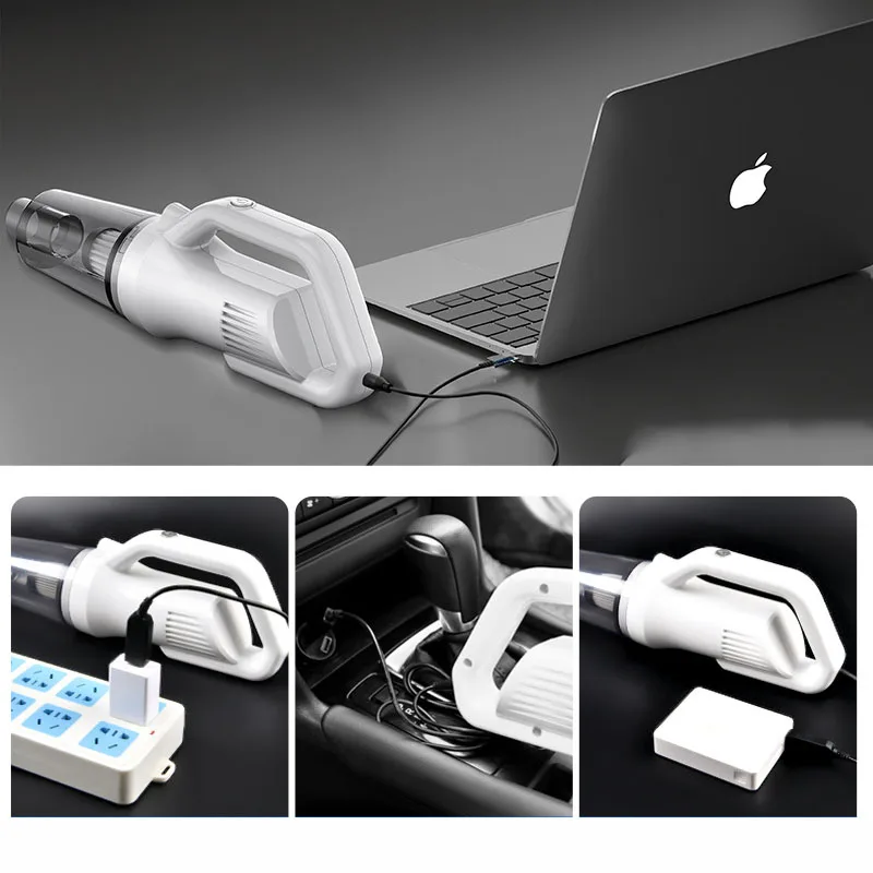 120W 11.1V เครื่องดูดฝุ่นรถยนต์2000Mah Dual-Purpose มือถือมากขนาดเล็ก Power 12000Pa ดูดแปรงเก็บฝุ่น