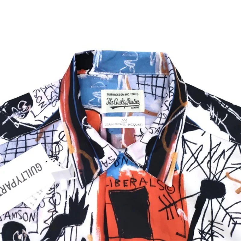 AI Trend Summer High Street Clothing WACKO MARIA Heavenly Tokyo Shirt Mens Womens Graffiti Vintage Hawaii Shirt With Tags