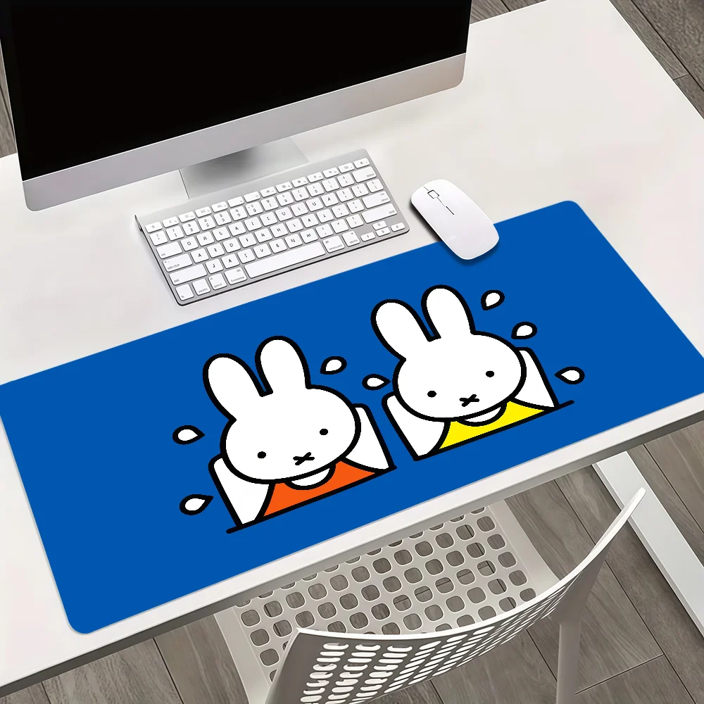 

Коврик для мыши с мультяшным кроликом M-Miffy, нескользящий, с утолщенным краем, большой, удобный, для игр, офиса, учебы