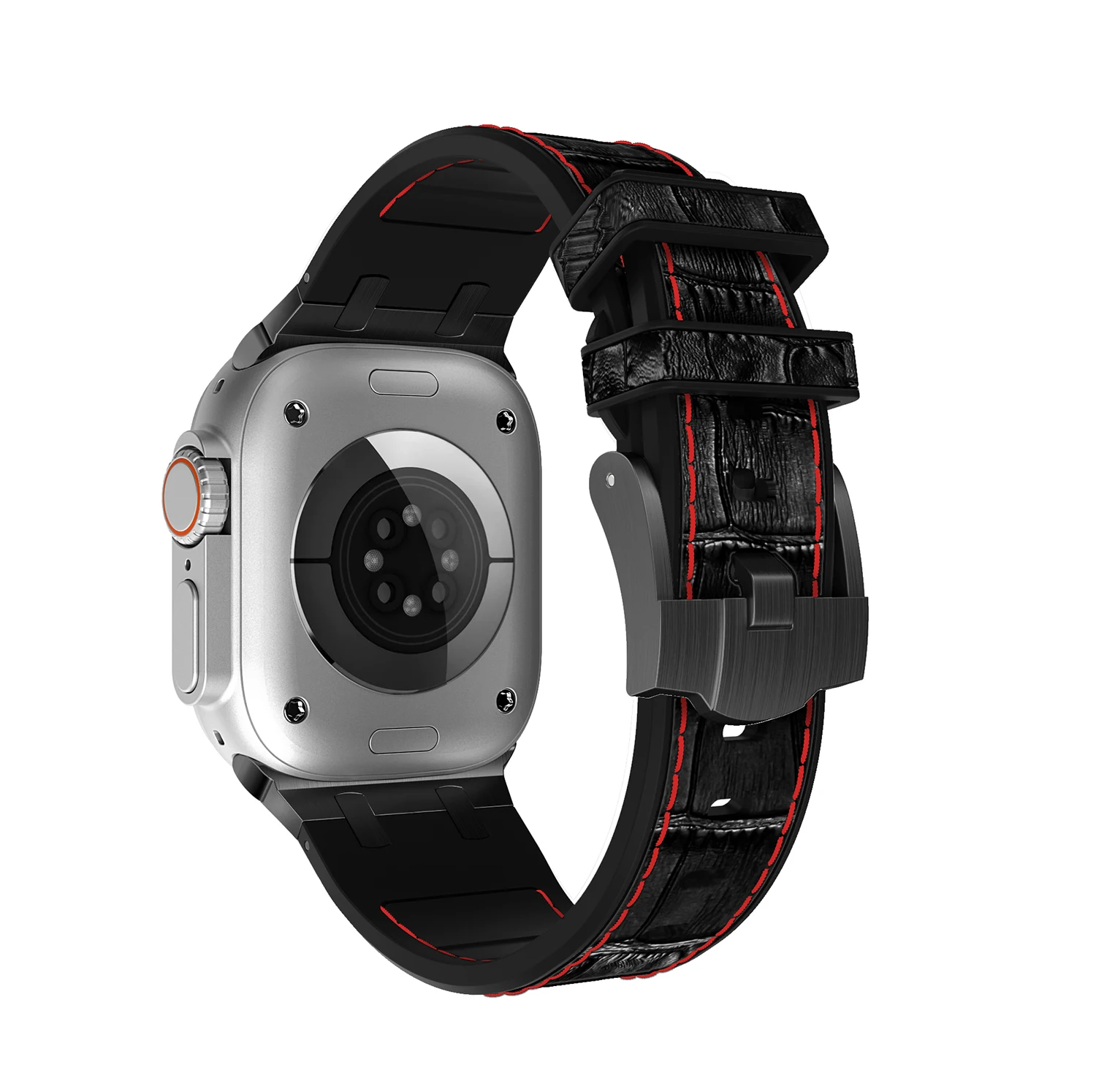 Ремешок из крокодиловой кожи для Apple Watch Ultra 2 49 мм 46 мм 42 мм 45 мм 41 мм Ремешок для часов iWatch Series 10 9 8 7 6 5 SE 44 мм 40 мм Ремень