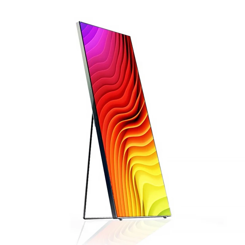 Cartellone pubblicitario a LED 4g Wifi Video digitale da pavimento per interni Pubblicità Display per poster a LED P2.5 Schermo per poster a LED mobile